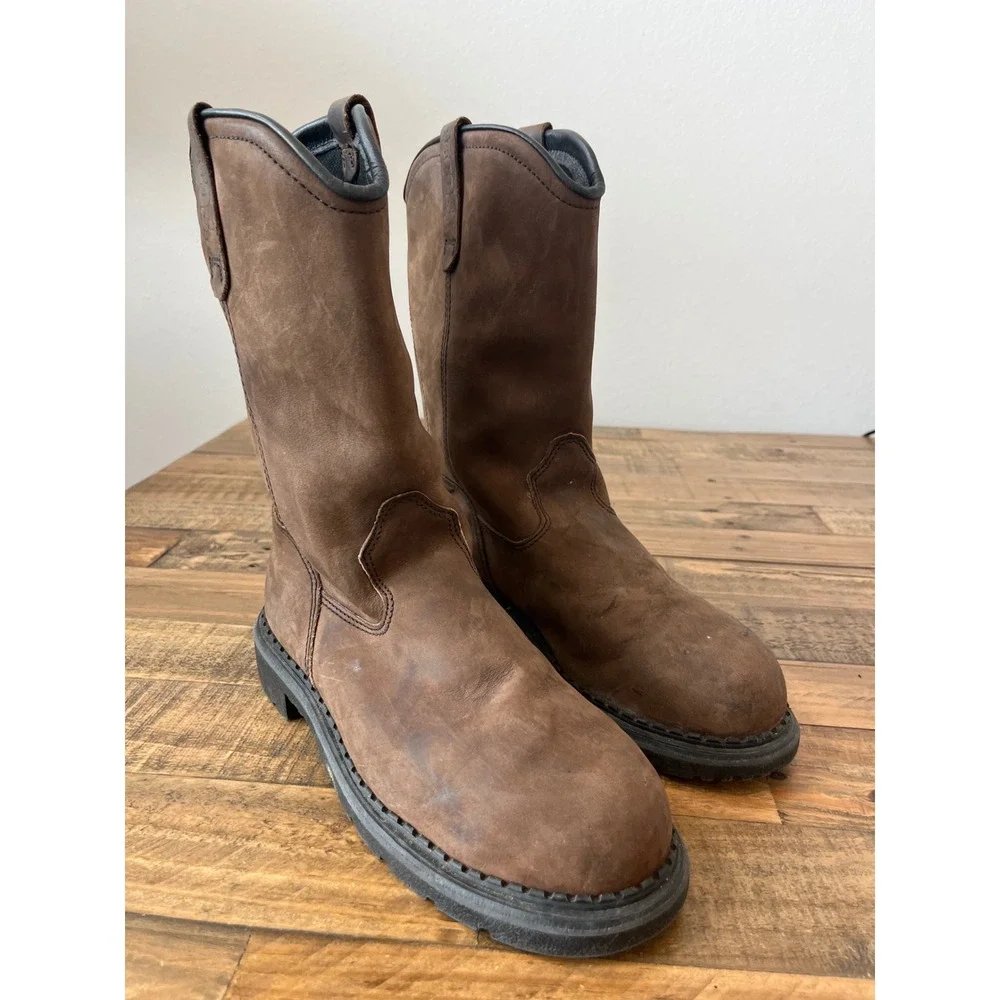 Red Wing 4436‎ Mens Waterproof Metatarsal Guard Pull On Work Boots Brown 7.5 D